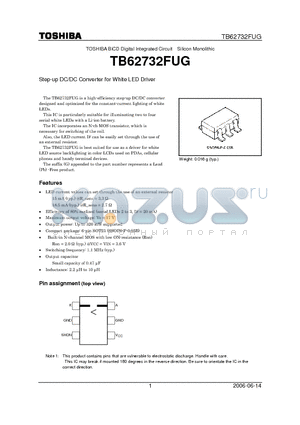 TB62732FUG datasheet - Step-up DC/DC Converter for White LED Driver