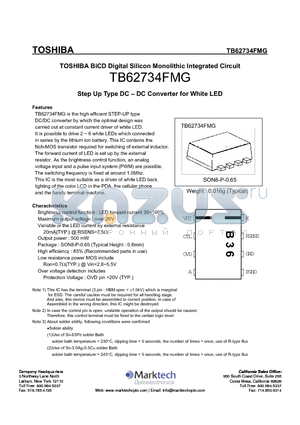 TB62734FMG datasheet - Step Up Type DC-DC Converter for White LED