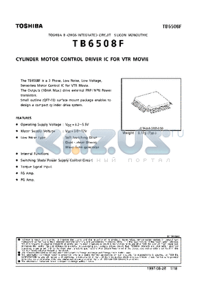 TB6508F datasheet - CYLINDER MOTOR CONTROL DRIVER IC FOR VTR MOVIE