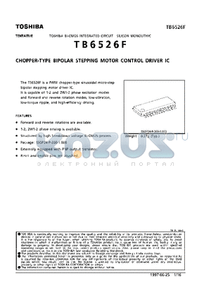 TB6526F datasheet - CHOPPER-TYPE BIPOLAR STEPPING MOTOR CONTROL DRIVER IC