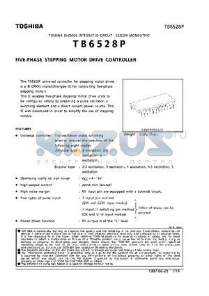 TB6528P datasheet - FIVE-PHASE STEPPING MOTOR DRIVE CONTROLLER