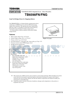 TB6598FN datasheet - Dual Full-Bridge Driver for Stepping Motors