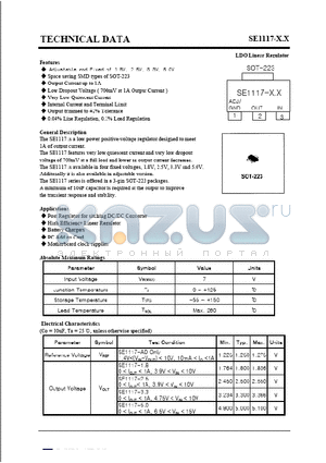 SE1117 datasheet - TECHNICAL DATA