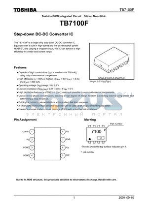 TB7100F datasheet - Step-down DC-DC Converter IC