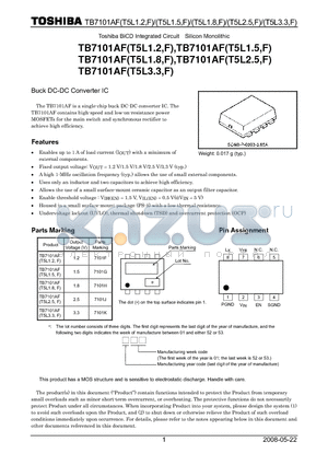 TB7101AFT5L1.8F datasheet - Buck DC-DC Converter IC