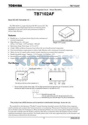 TB7102AF datasheet - Buck DC-DC Converter IC