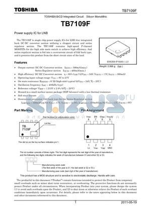 TB7109F datasheet - Power supply IC for LNB