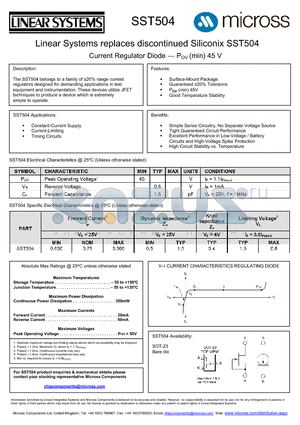 SST504_SOT-23 datasheet - Current Regulator Diode