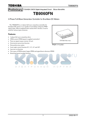 TB9060FN datasheet - TOSHIBA CMOS Digital Integrated Circuit Silicon Monolithic