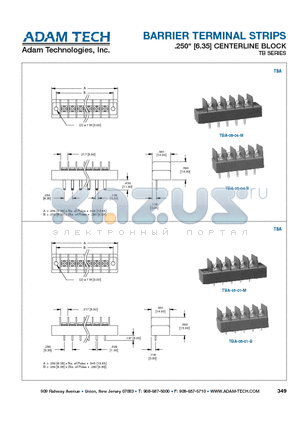 TBA-05-04-B datasheet - BARRIER TERMINAL STRIPS