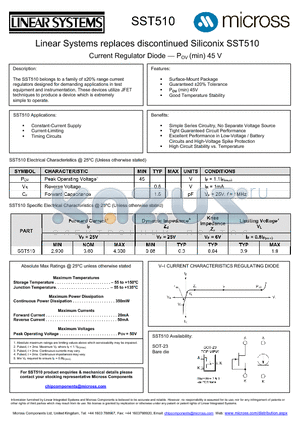 SST510_SOT-23 datasheet - Current Regulator Diode