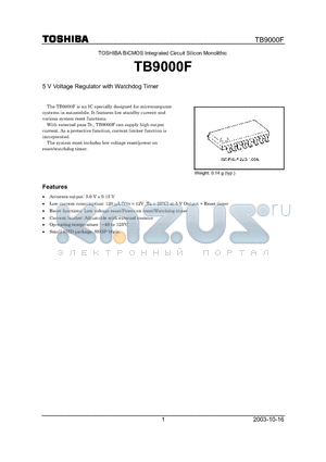 TB9000F datasheet - 5V VOLTAGE REGULATOR WITH WATCHDOG TIMER