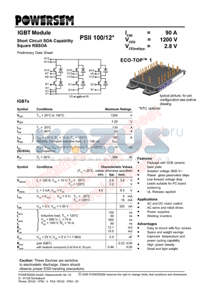 PSII100/12 datasheet - IGBT Module