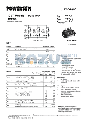 PSII24/06 datasheet - IGBT Module