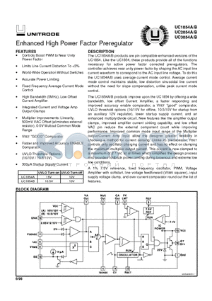 UC2854B datasheet - Enhanced High Power Factor Preregulator