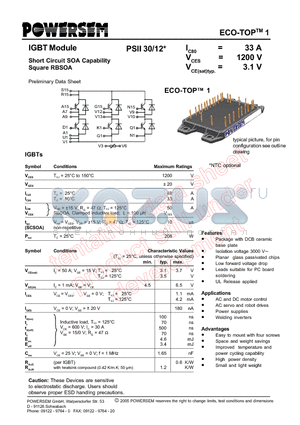 PSII30-12 datasheet - IGBT Module