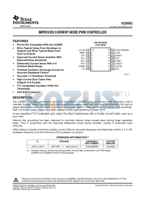 UC2856QDWR datasheet - IMPROVED CURRENT MODE PWM CONTROLLER