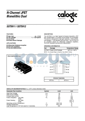 SST5911 datasheet - N-Channel JFET Monolithic Dual