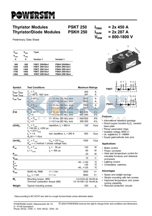 PSKH250 datasheet - Thyristor/Diode Modules