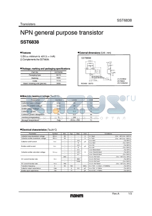 SST6838_05 datasheet - NPN general purpose transistor