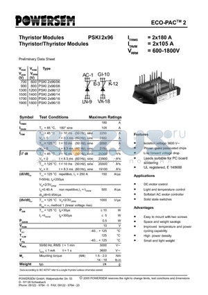 PSKI96 datasheet - Thyristor Modules