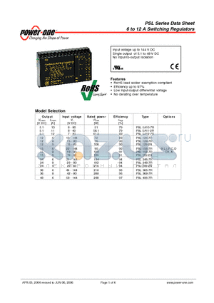 PSL datasheet - 6 to 12 A Switching Regulators