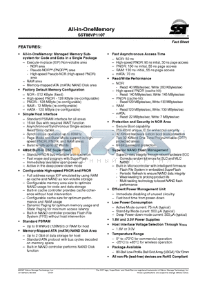 SST88VP1107 datasheet - All-in-OneMemory