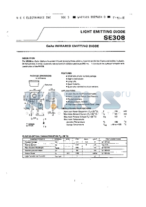 SE308 datasheet - GAAS INFRARED EMITTING DIODE