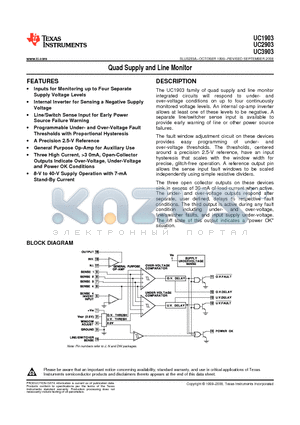 UC2903DW datasheet - Quad Supply and Line Monitor