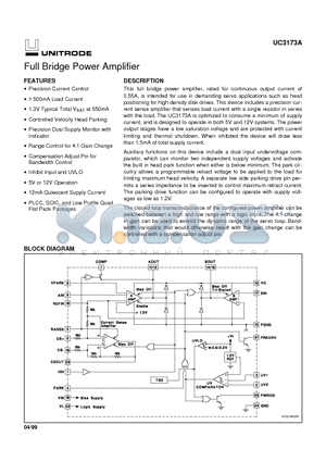 UC3173A datasheet - Full Bridge Power Amplifier