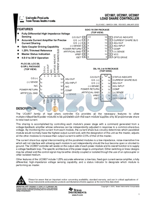 UC2907DW datasheet - LOAD SHARE CONTROLLER