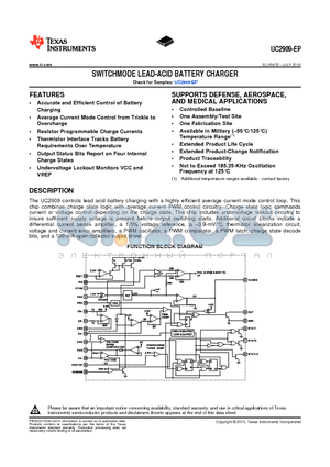 UC2909-EP datasheet - SWITCHMODE LEAD-ACID BATTERY CHARGER