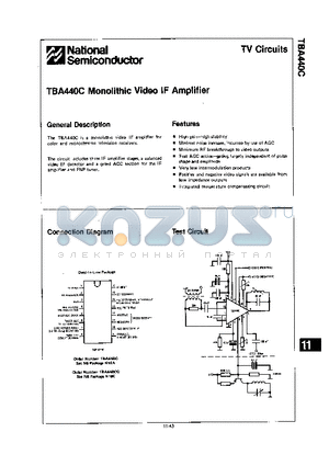 TBA440C datasheet - Monolithic Video IF Amplifier