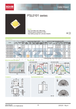 PSL0101WBEB datasheet - High Power White LEDs 