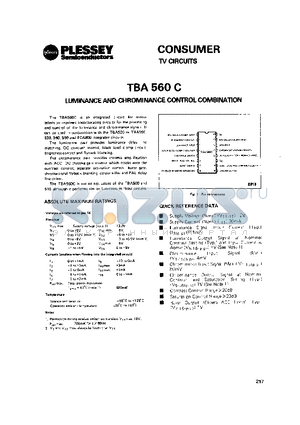 TBA560C datasheet - LUMINANCE AND CHROMINANCE CONTROL COMBINATION