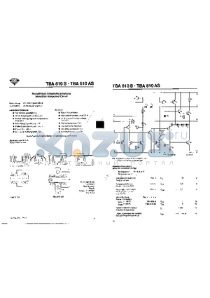 TBA810AS datasheet - Monolithic Integrated Circuit
