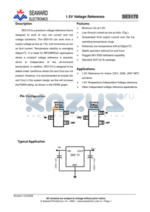 SE5170 datasheet - 1.5V Voltage Reference