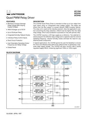 UC3702 datasheet - Quad PWM Relay Driver