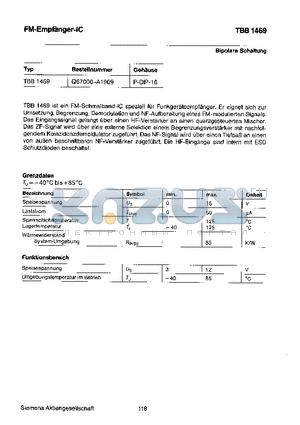 TBB1469 datasheet - FM EMPFANGER IC