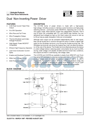 UC3708DWTR datasheet - Dual Non-Inverting Power Driver