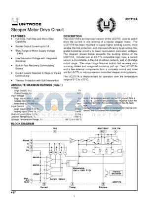 UC3717A datasheet - Stepper Motor Drive Circuit