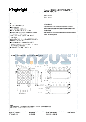 TBC18-81EGWA datasheet - 47.8 MM (1.8 INCH) 8  X 8 MULTICOLOR DOT