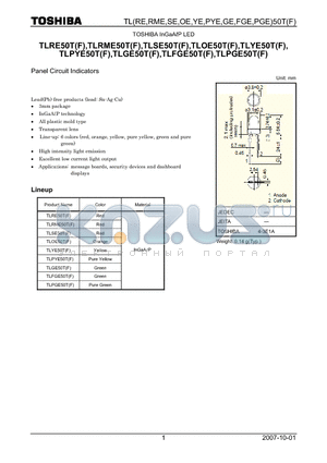 TLYE50TF datasheet - Panel Circuit Indicators