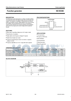 SE566 datasheet - Function generator