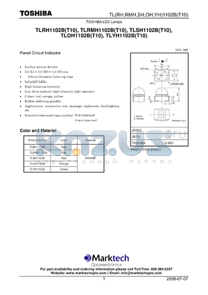 TLYH1102BT10 datasheet - Panel Circuit Indicator