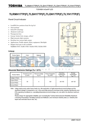 TLYH17TPF datasheet - Panel Circuit Indicator