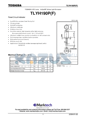 TLYH190PF datasheet - Panel Circuit Indicator