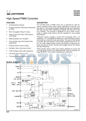 UC3824 datasheet - High Speed PWM Controller