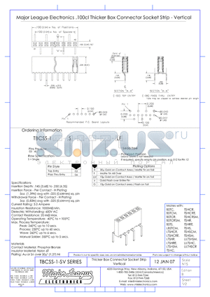 TBCSS-1-SV datasheet - Thicker Box Connector Socket Strip Vertical