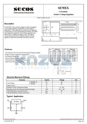 SE7805 datasheet - Positive Voltage Regulator